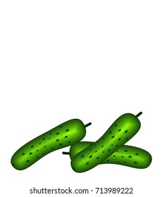 Cucumbers on a white background