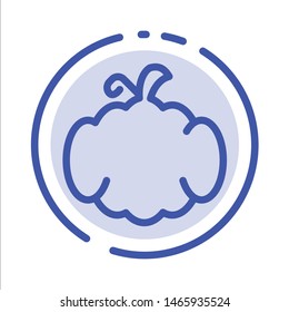 Cucurbit, Halloween, Pumpkin, Canada Blue Dotted Line Line Icon. Vector Icon Template background