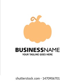 Cucurbit, Halloween, Pumpkin, Canada Business Logo Template. Flat Color. Vector Icon Template background