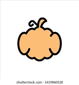 Cucurbit, Halloween, Pumpkin, Canada  Flat Color Icon. Vector icon banner Template