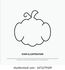 Cucurbit, Halloween, Pumpkin, Canada Line Icon Vector. Vector Icon Template background