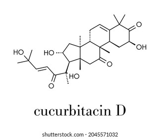 Cucurbitacina D molécula amarga. Fórmula esquelética.