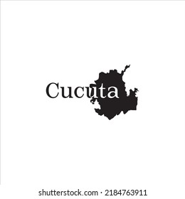 Cucuta map and black lettering design on white background