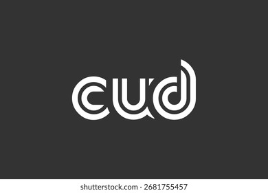 CUD Creative Diseño de Logo de Letra Moderna Única. Diseño elegante del logotipo del monograma con los Elementos decorativos y la tipografía