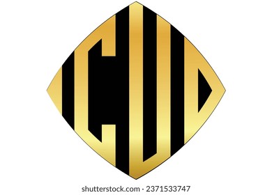CUD, CU, UD, logotipo. Resumen diseño inicial del logotipo del alfabeto en monograma