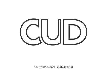 CUD logo design template with strong and modern bold text. Initial based vector logotype featuring simple and minimal typography. Trendy company identity ideal for businesses brand presence.