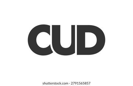 CUD logo design template with strong and modern bold text. Initial based vector logotype featuring simple and minimal typography. Trendy company identity ideal for businesses brand presence.
