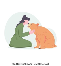 Ilustração de urso de abraço em estilo plano 