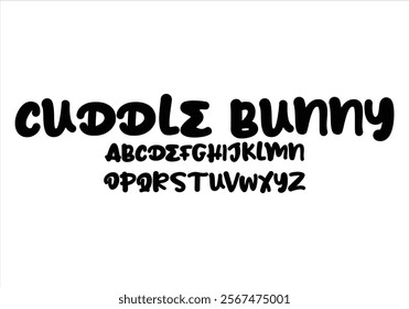 Cuddle Bunny font for logo and headline. Isolated vector typeset