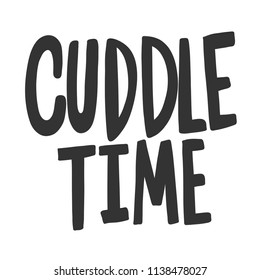 Cuddle time. Sticker for social media content. Vector hand drawn illustration design. Bubble pop art comic style poster, t shirt print, post card, video blog cover