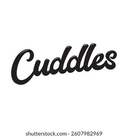 Cuddles text on white background.