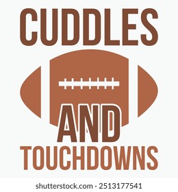 Design de camiseta retrô com cuddles e touchdowns