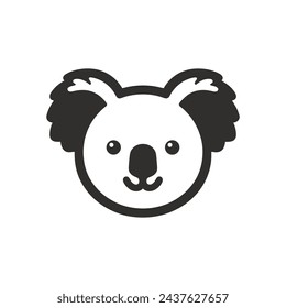 Cuddly Koala Cartoon Silhouette of Koala Bear Logo Icon