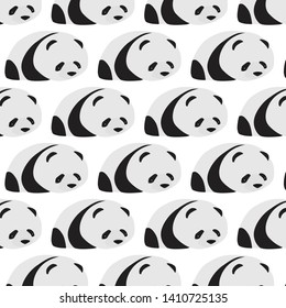 a cuddly panda lying down.Cartoon vector style

