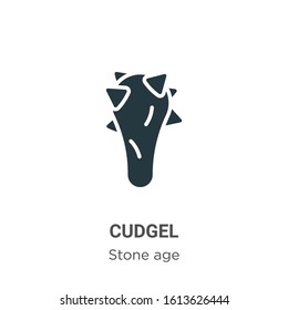Cudgel-Glyph-Vektorillustration auf weißem Hintergrund. Flat Vektorillustration Cudgel Symbol Symbol Zeichen aus der modernen Steinzeitsammlung für mobiles Konzept und Web-Apps Design.