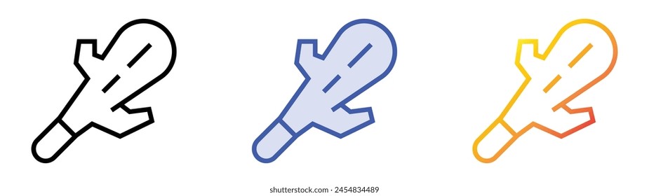 cudgel icon. Linear, Blue Fill and Gradient Style Design Isolated On White Background