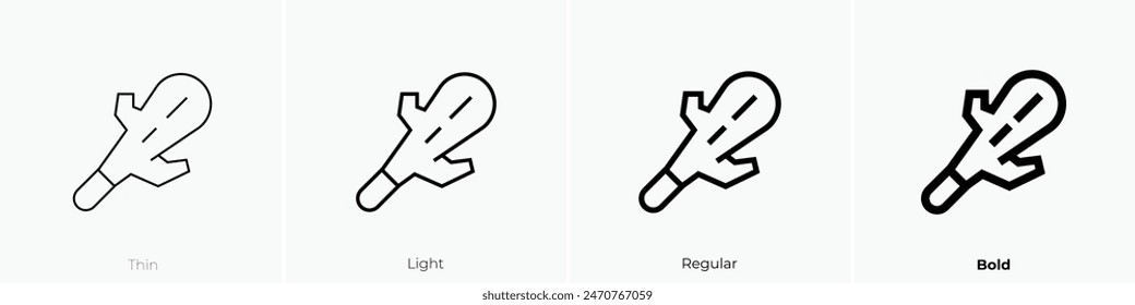 cudgel icon. Thin, Light Regular And Bold style design isolated on white background