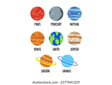 ilustración de todos los vector del planeta para niños