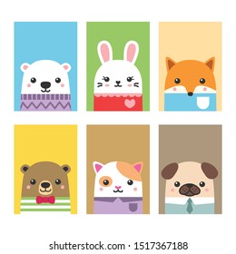 Cue Animals Wearing Clothes Card Invitation