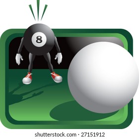 Cue ball going for eight ball