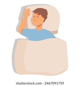 Cue boy sleeping icon cartoon vector. Resting sleep. Comfortable cozy