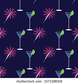 Cue celebration/party  vector seamless pattern background. Perfect for party invitation , stationary, web background, textile and home decor projects. 