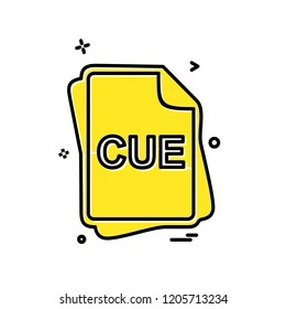 CUE file type icon design vector