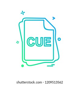 CUE file type icon design vector