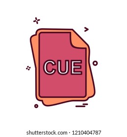 CUE file type icon design vector