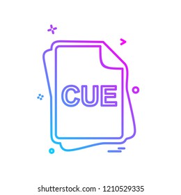 CUE file type icon design vector
