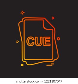 CUE file type icon design vector