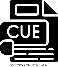 Design de vetor de ícone de glifo CUE