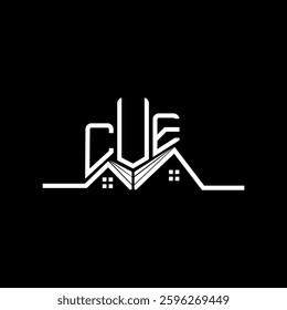 CUE Real State logo design, CUE simple and modern logo. CUE luxurious alphabet design  