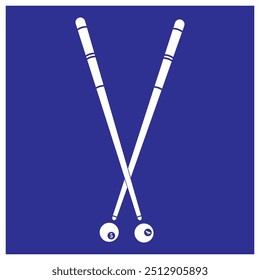 Diseño de Plantilla de Ilustración vectorial de icono de palo de cue