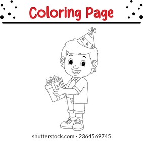Página de coloreo de los niños de Cue Winter. Ferry Christmas Coloring book Dibujo vectorial en blanco y negro.