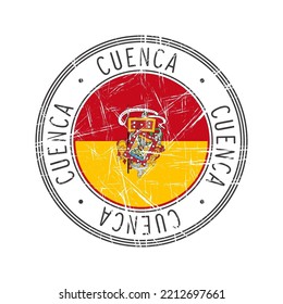 Cuenca city, Ecuador vector rubber stamp over white background