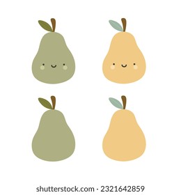 cuet pear illustration vector white background