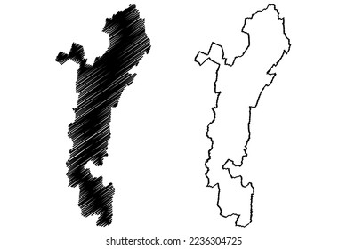 Cuetzala del Progreso municipality (Free and Sovereign State of Guerrero, Mexico, United Mexican States) map vector illustration, scribble sketch map