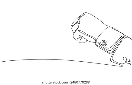 Cuff link one line line continuous. Line art cufflink. Hand drawn vector art.