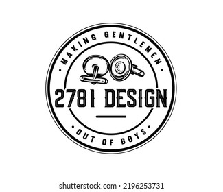 Cuff Links on the Suit Illustration Hand drawn Symbol Icon Logo Vector