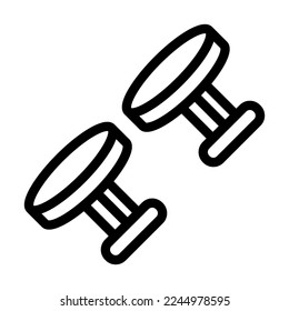 Cuff Links Vector Line Icon Design
