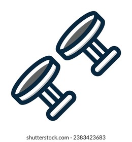 Cuff Links Vector Thick Line Filled Dark Colors Icons For Personal And Commercial Use.
