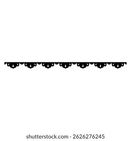 Ícone de vetor de manguito. sinal simples de ilustração de linha de borda de renda. Símbolo ou logotipo de guarnição de renda sem costura.