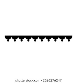 Ícone de vetor de manguito. sinal simples de ilustração de linha de borda de renda. Símbolo ou logotipo de guarnição de renda sem costura.
