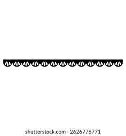 Ícone de vetor de manguito. sinal simples de ilustração de linha de borda de renda. Símbolo ou logotipo de guarnição de renda sem costura.