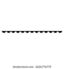 Ícone de vetor de manguito. sinal simples de ilustração de linha de borda de renda. Símbolo ou logotipo de guarnição de renda sem costura.