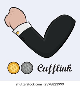 Cufflink design vector flat modern illustration