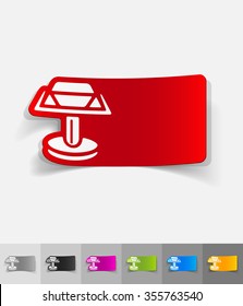 cufflink paper sticker with shadow. Vector illustration