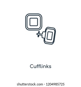 Cufflinks concept line icon. Linear Cufflinks concept outline symbol design. This simple element illustration can be used for web and mobile UI/UX.