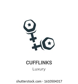 Cufflinks glyph icon vector on white background. Flat vector cufflinks icon symbol sign from modern luxury collection for mobile concept and web apps design.